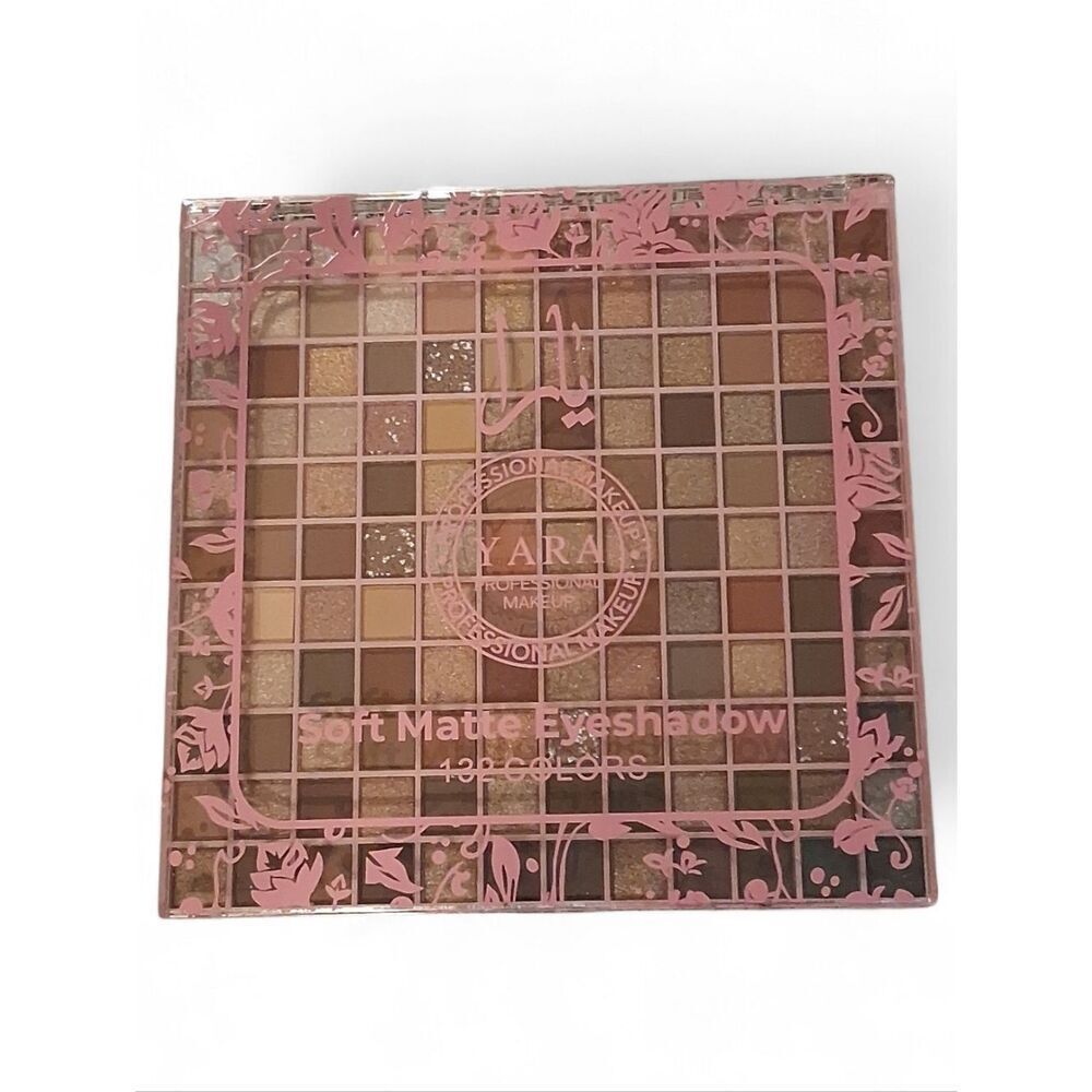 YARA 132 Soft Matte Eyeshadow Palette - Mauve, Pink, and Neutral Tones. New